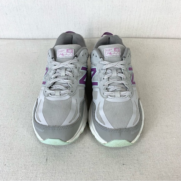 New Balance Women's 510 V4 Light Gray/Purple All Terrain Athletic Shoes - Size 8 - Picture 3 of 14